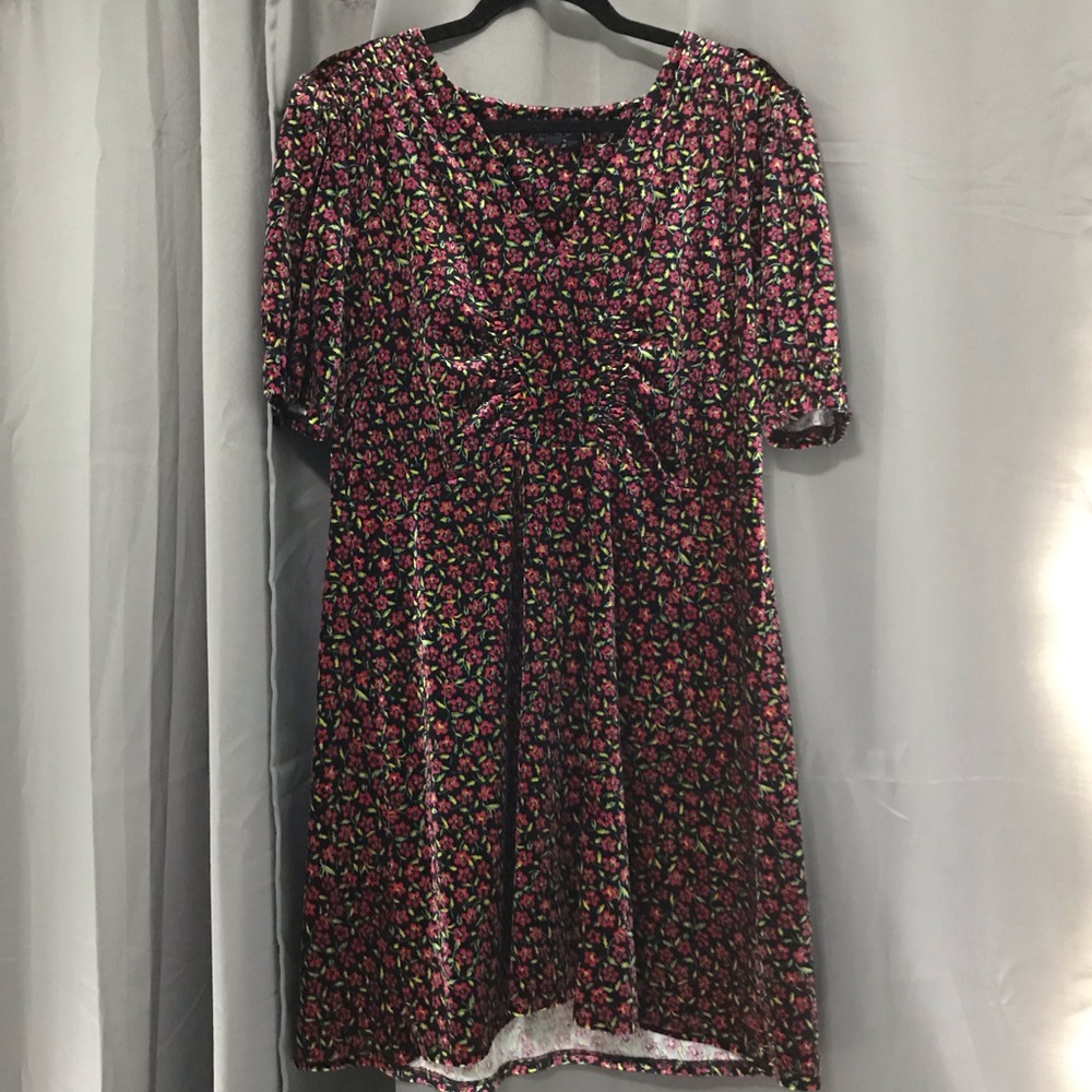 TopShop Mini Velvet Floral Dress